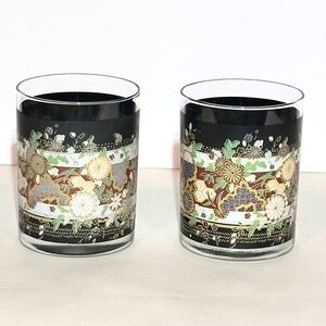 Vintage Oleg Cassini Double Old Fashion 14oz Whiskey Glasses Set of 2 - signed